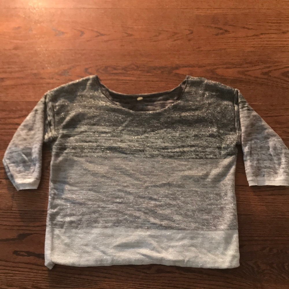 Metallic silver grey ombré sweater